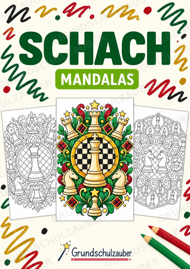 Schach Mandalas Ausmalbilder – Sport – 15 Malvorlagen – Cover