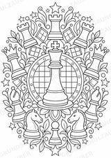 Schach Mandalas Ausmalbilder – Sport – 15 Malvorlagen – Materialseite 2