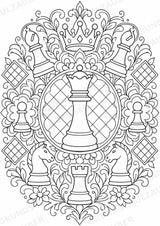 Schach Mandalas Ausmalbilder – Sport – 15 Malvorlagen – Materialseite 3