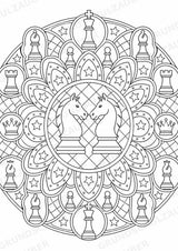Schach Mandalas Ausmalbilder – Sport – 15 Malvorlagen – Materialseite 4