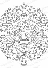 Schach Mandalas Ausmalbilder – Sport – 15 Malvorlagen – Materialseite 6