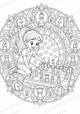 Schach Mandalas Ausmalbilder – Sport – 15 Malvorlagen – Materialseite 7