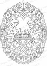 Schach Mandalas Ausmalbilder – Sport – 15 Malvorlagen – Materialseite 8