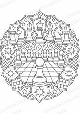 Schach Mandalas Ausmalbilder – Sport – 15 Malvorlagen – Materialseite 9
