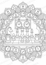 Schach Mandalas Ausmalbilder – Sport – 15 Malvorlagen – Materialseite 10