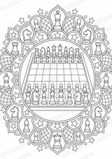 Schach Mandalas Ausmalbilder – Sport – 15 Malvorlagen – Materialseite 12