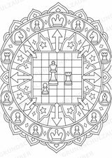 Schach Mandalas Ausmalbilder – Sport – 15 Malvorlagen – Materialseite 14