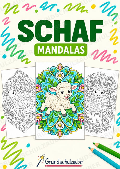 Schaf Mandalas Ausmalbilder – Tiere – 15 Malvorlagen – Cover