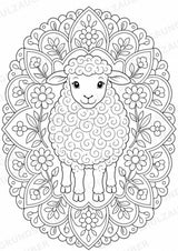 Schaf Mandalas Ausmalbilder – Tiere – 15 Malvorlagen – Materialseite 2
