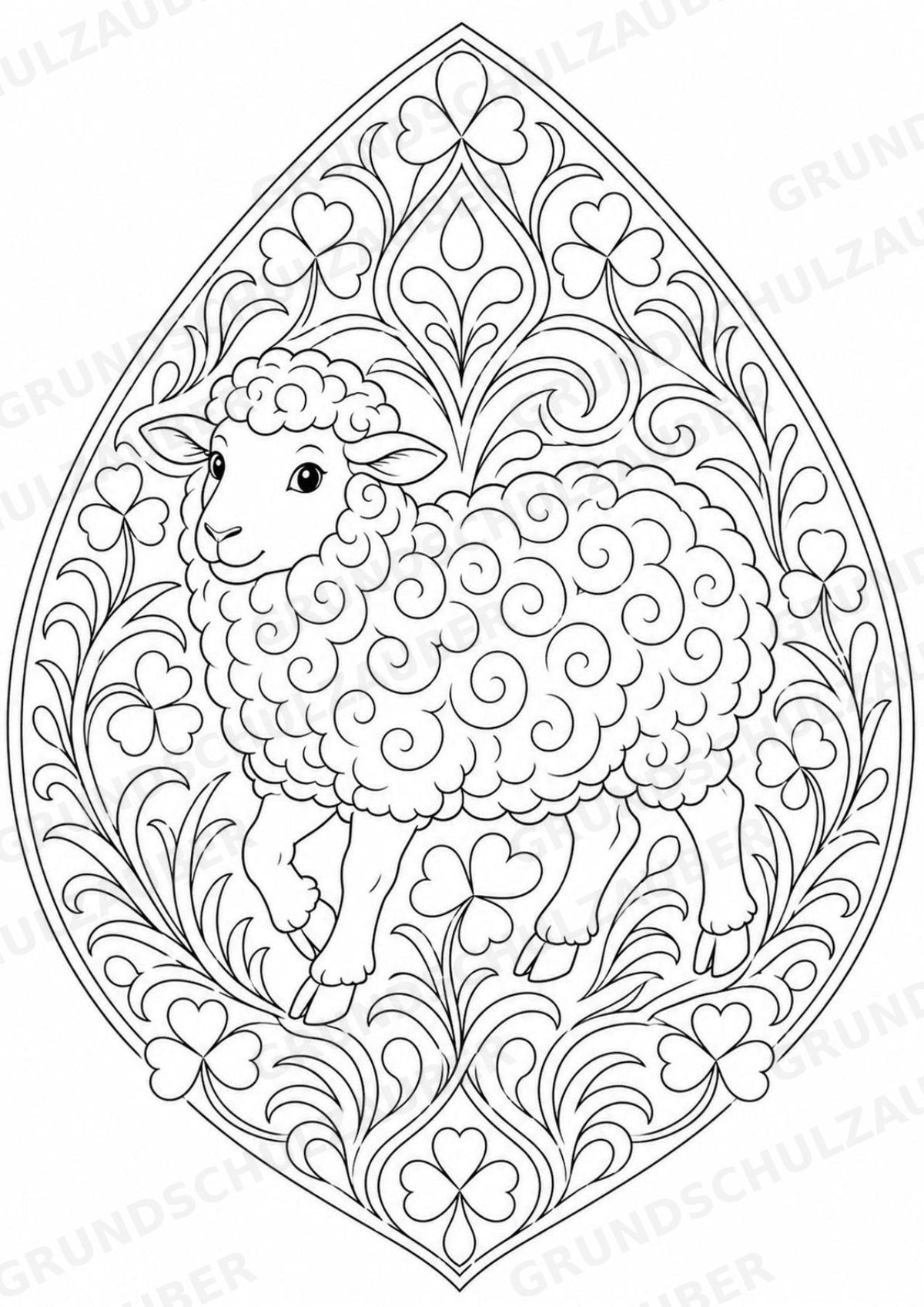 Schaf Mandalas Ausmalbilder – Tiere – 15 Malvorlagen – Materialseite 3
