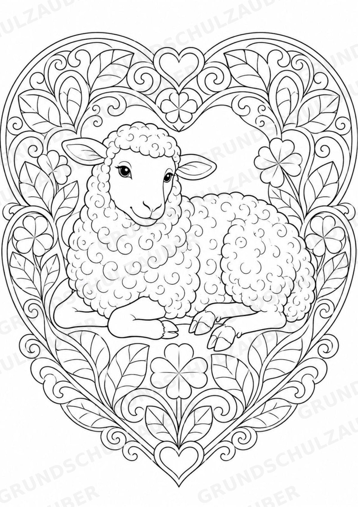 Schaf Mandalas Ausmalbilder – Tiere – 15 Malvorlagen – Materialseite 6