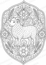 Schaf Mandalas Ausmalbilder – Tiere – 15 Malvorlagen – Materialseite 7