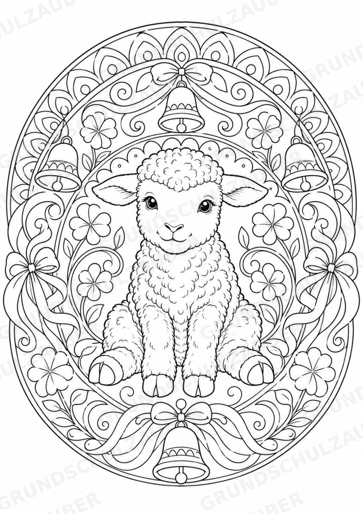 Schaf Mandalas Ausmalbilder – Tiere – 15 Malvorlagen – Materialseite 9