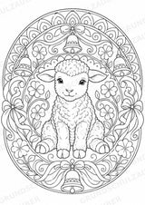 Schaf Mandalas Ausmalbilder – Tiere – 15 Malvorlagen – Materialseite 9