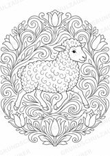 Schaf Mandalas Ausmalbilder – Tiere – 15 Malvorlagen – Materialseite 10