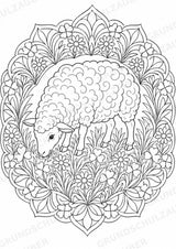 Schaf Mandalas Ausmalbilder – Tiere – 15 Malvorlagen – Materialseite 11