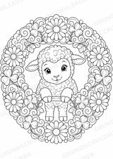 Schaf Mandalas Ausmalbilder – Tiere – 15 Malvorlagen – Materialseite 12