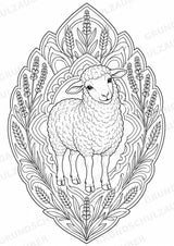 Schaf Mandalas Ausmalbilder – Tiere – 15 Malvorlagen – Materialseite 13