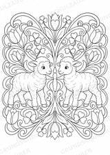 Schaf Mandalas Ausmalbilder – Tiere – 15 Malvorlagen – Materialseite 14