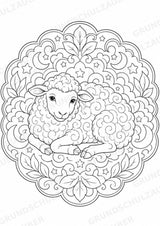 Schaf Mandalas Ausmalbilder – Tiere – 15 Malvorlagen – Materialseite 15