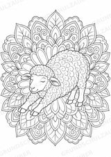 Schaf Mandalas Ausmalbilder – Tiere – 15 Malvorlagen – Materialseite 16