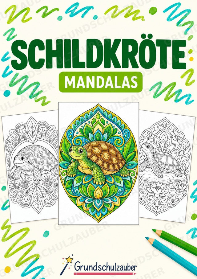 Schildkröte Mandalas Ausmalbilder – Tiere – 15 Malvorlagen – Cover