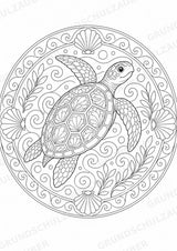 Schildkröte Mandalas Ausmalbilder – Tiere – 15 Malvorlagen – Materialseite 5