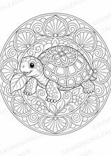 Schildkröte Mandalas Ausmalbilder – Tiere – 15 Malvorlagen – Materialseite 7