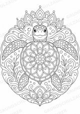 Schildkröte Mandalas Ausmalbilder – Tiere – 15 Malvorlagen – Materialseite 8