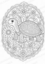 Schildkröte Mandalas Ausmalbilder – Tiere – 15 Malvorlagen – Materialseite 9