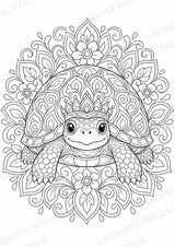 Schildkröte Mandalas Ausmalbilder – Tiere – 15 Malvorlagen – Materialseite 12