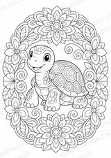 Schildkröte Mandalas Ausmalbilder – Tiere – 15 Malvorlagen – Materialseite 14