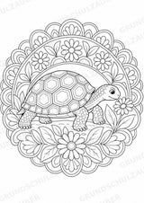 Schildkröte Mandalas Ausmalbilder – Tiere – 15 Malvorlagen – Materialseite 15