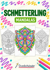 Schmetterling Mandalas Ausmalbilder – Tiere – 15 Malvorlagen – Cover