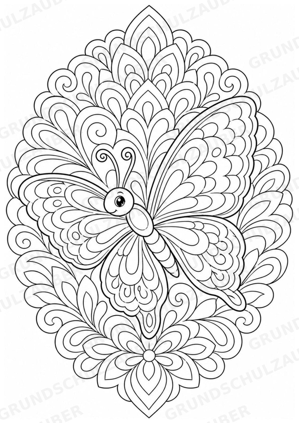 Schmetterling Mandalas Ausmalbilder – Tiere – 15 Malvorlagen – Materialseite 5