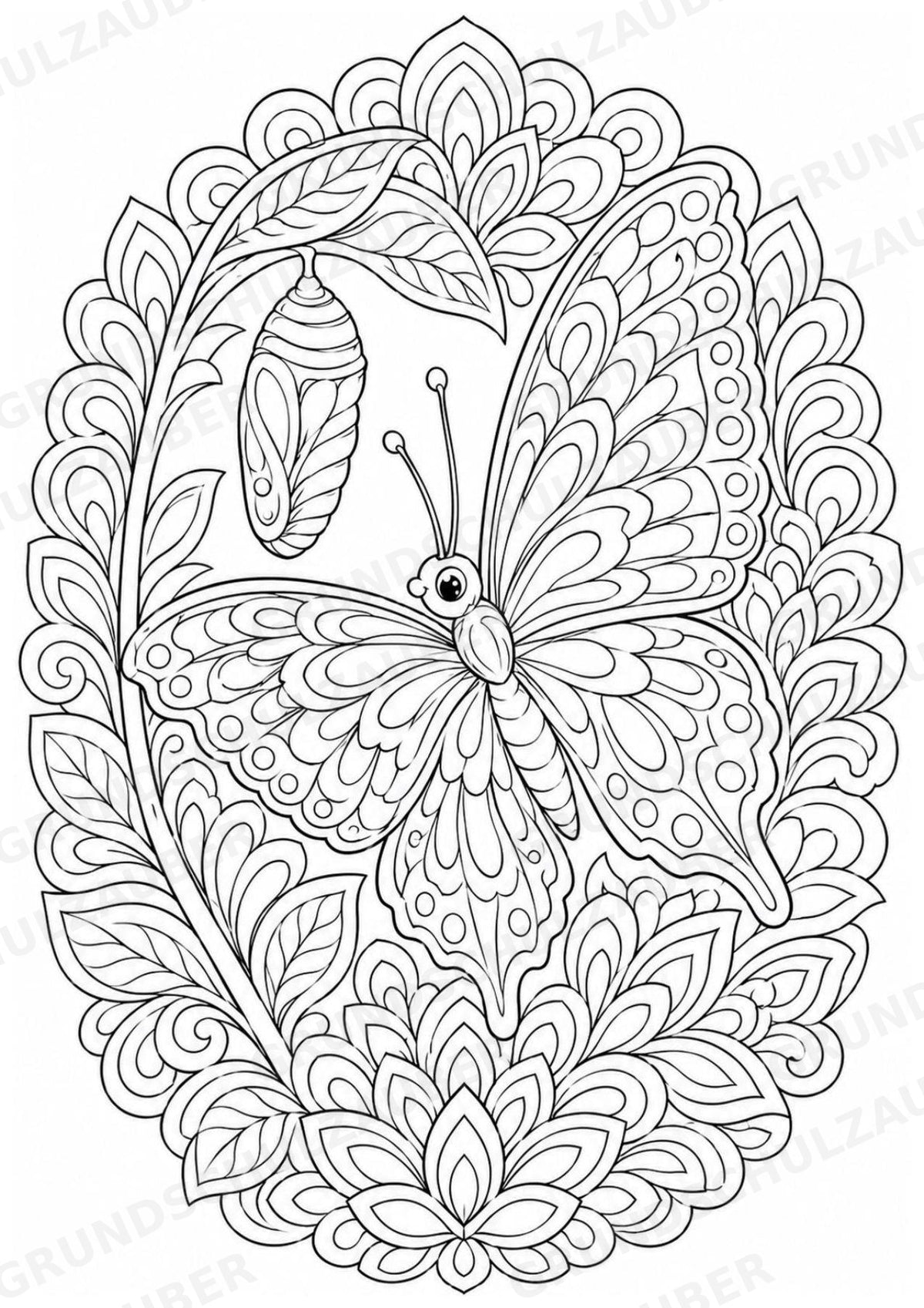 Schmetterling Mandalas Ausmalbilder – Tiere – 15 Malvorlagen – Materialseite 8