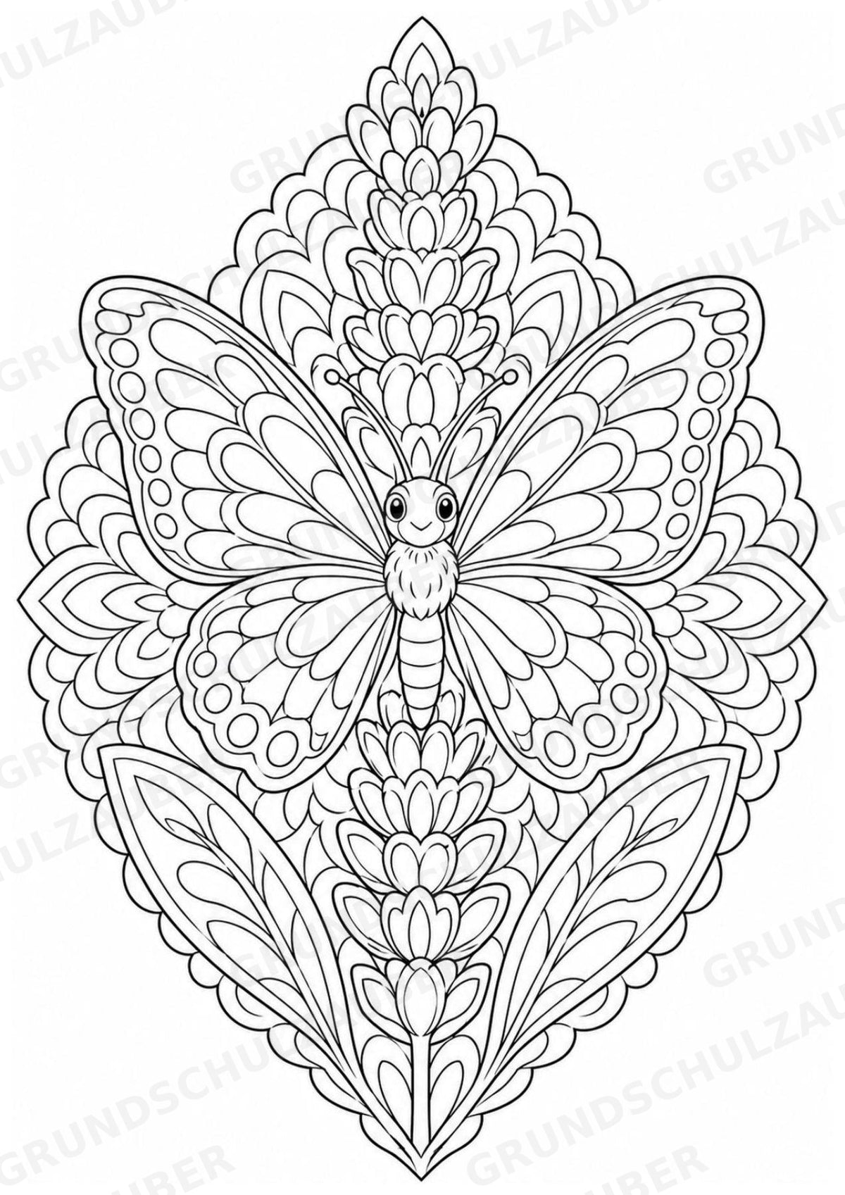 Schmetterling Mandalas Ausmalbilder – Tiere – 15 Malvorlagen – Materialseite 11