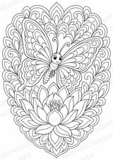 Schmetterling Mandalas Ausmalbilder – Tiere – 15 Malvorlagen – Materialseite 14
