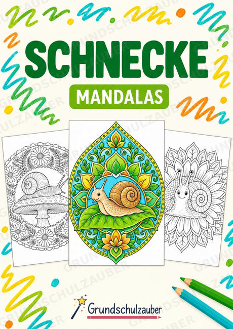 Schnecke Mandalas Ausmalbilder – Tiere – 15 Malvorlagen – Cover