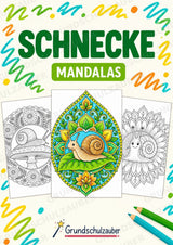 Schnecke Mandalas Ausmalbilder – Tiere – 15 Malvorlagen – Cover