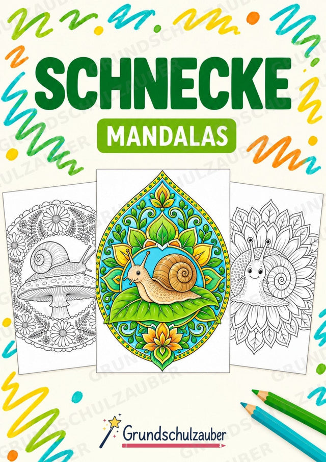 Schnecke Mandalas Ausmalbilder – Tiere – 15 Malvorlagen – Cover