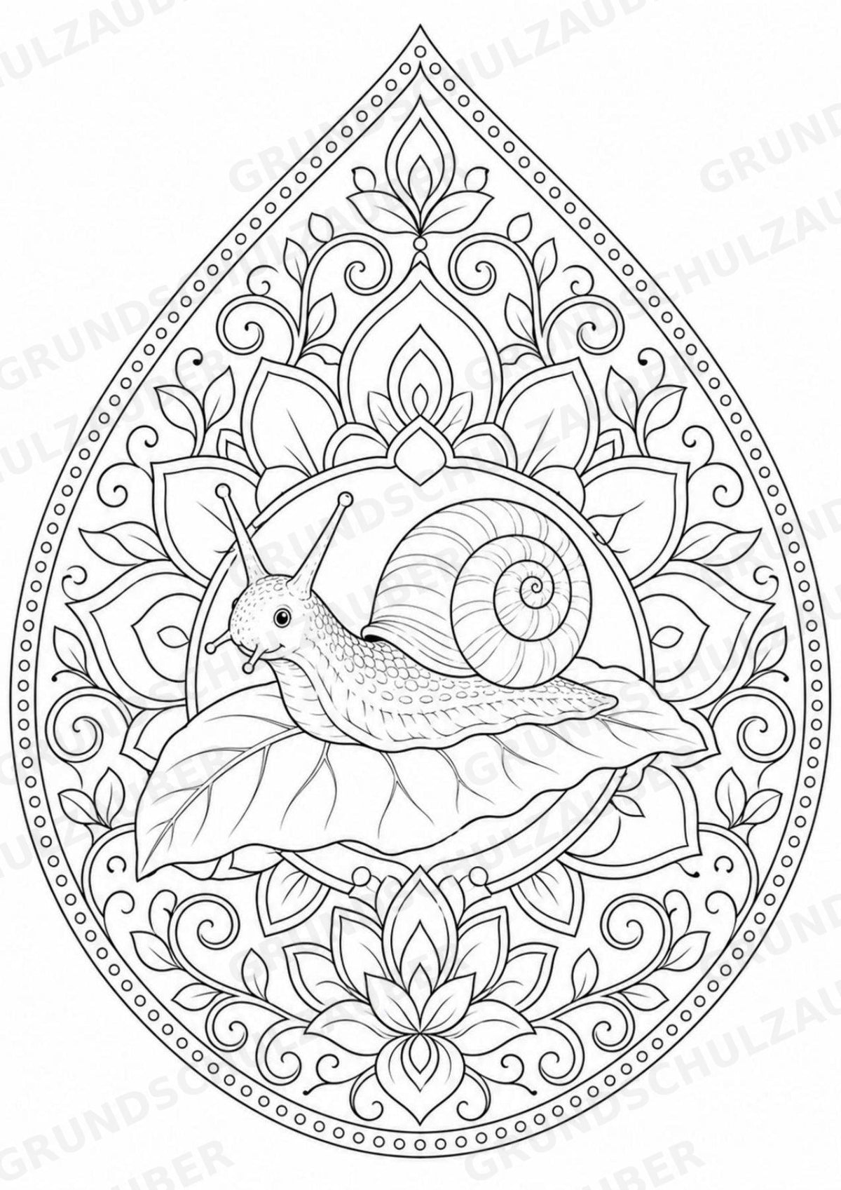 Schnecke Mandalas Ausmalbilder – Tiere – 15 Malvorlagen – Materialseite 2