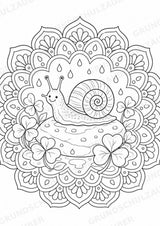 Schnecke Mandalas Ausmalbilder – Tiere – 15 Malvorlagen – Materialseite 5