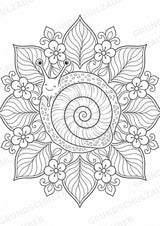 Schnecke Mandalas Ausmalbilder – Tiere – 15 Malvorlagen – Materialseite 12
