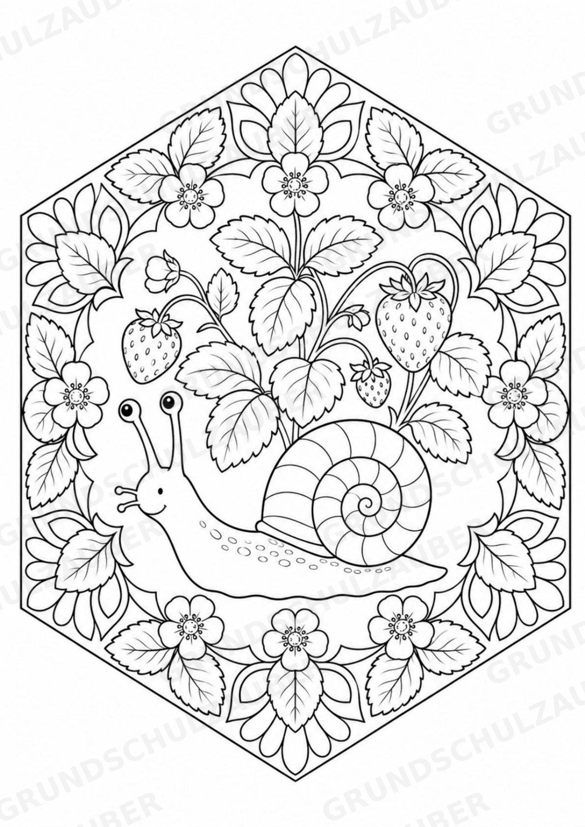 Schnecke Mandalas Ausmalbilder – Tiere – 15 Malvorlagen – Materialseite 13