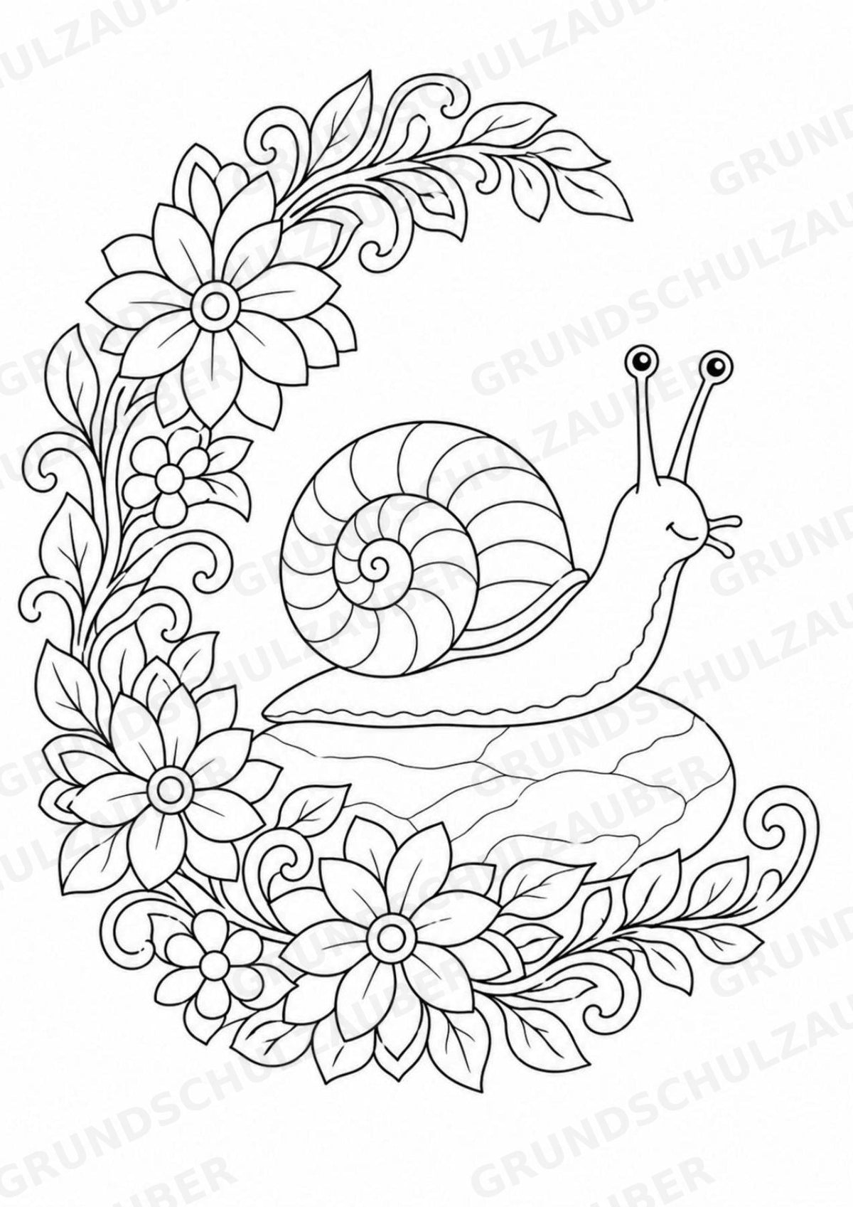 Schnecke Mandalas Ausmalbilder – Tiere – 15 Malvorlagen – Materialseite 15