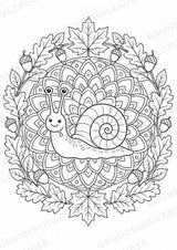 Schnecke Mandalas Ausmalbilder – Tiere – 15 Malvorlagen – Materialseite 16