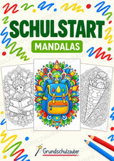 Schulstart Mandalas Ausmalbilder – Schulbeginn – 15 Malvorlagen – Cover