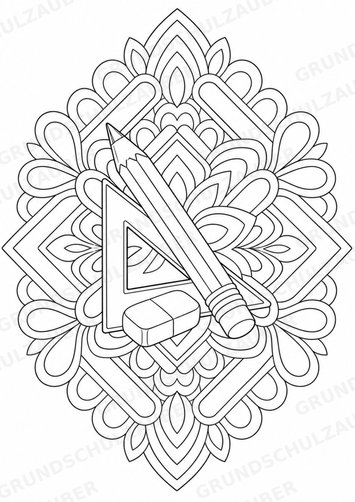 Schulstart Mandalas Ausmalbilder – Schulbeginn – 15 Malvorlagen – Materialseite 5