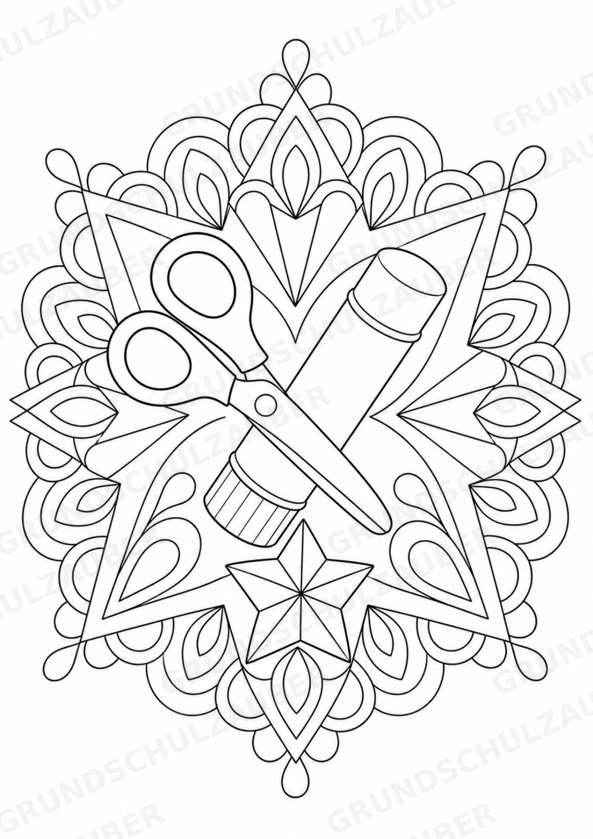 Schulstart Mandalas Ausmalbilder – Schulbeginn – 15 Malvorlagen – Materialseite 12
